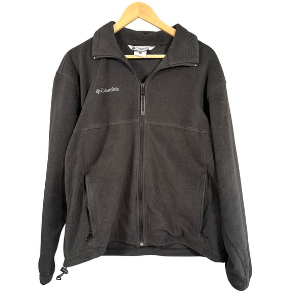 Columbia Other - Columbia Fleece Jacket Mens Large Black Full Zip Outdoor Hiking Midweight L
